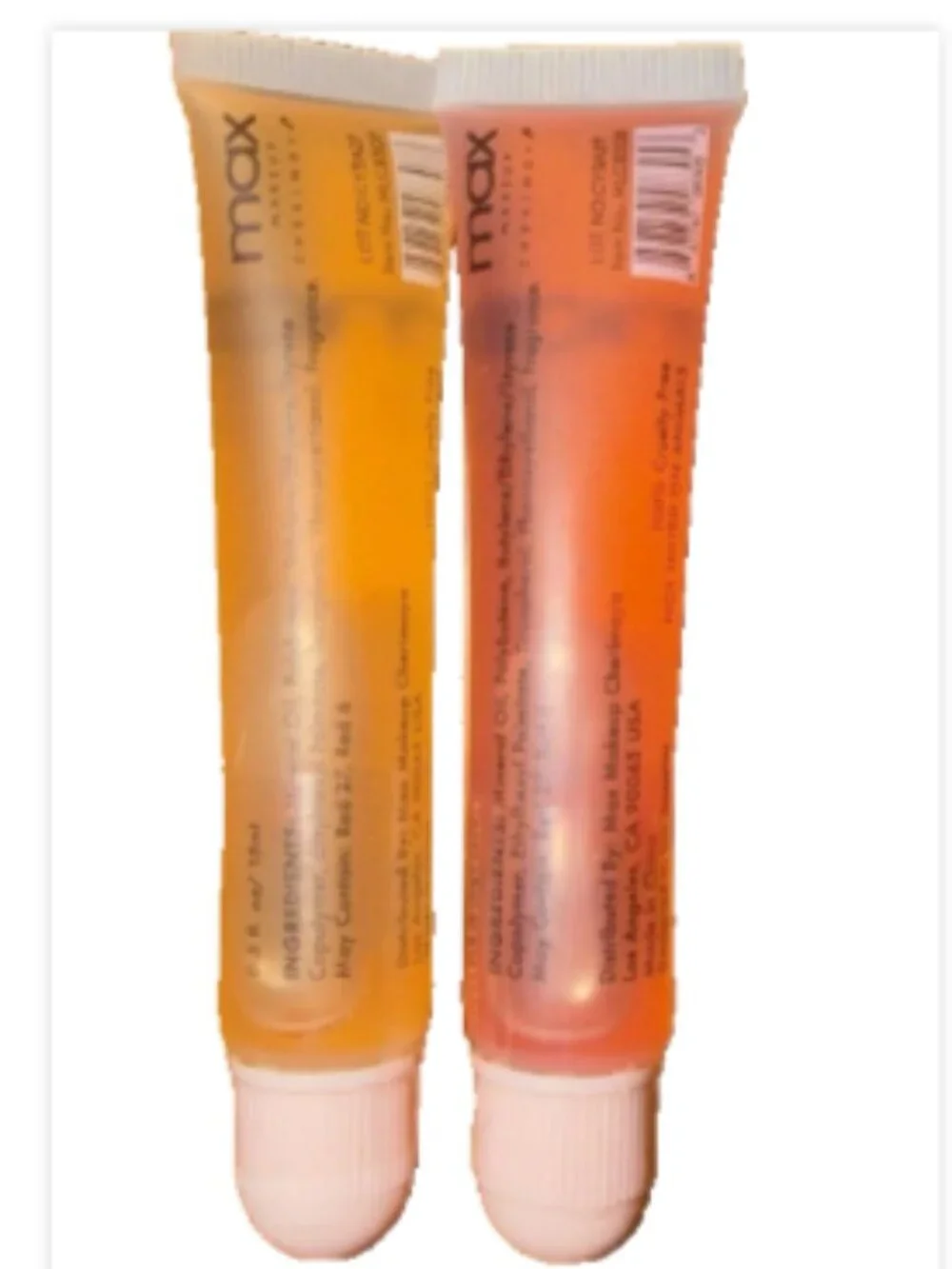 MAX Makeup Cherimoya Ultra Shine Strawberry and Peach Lip Gloss Set of 2